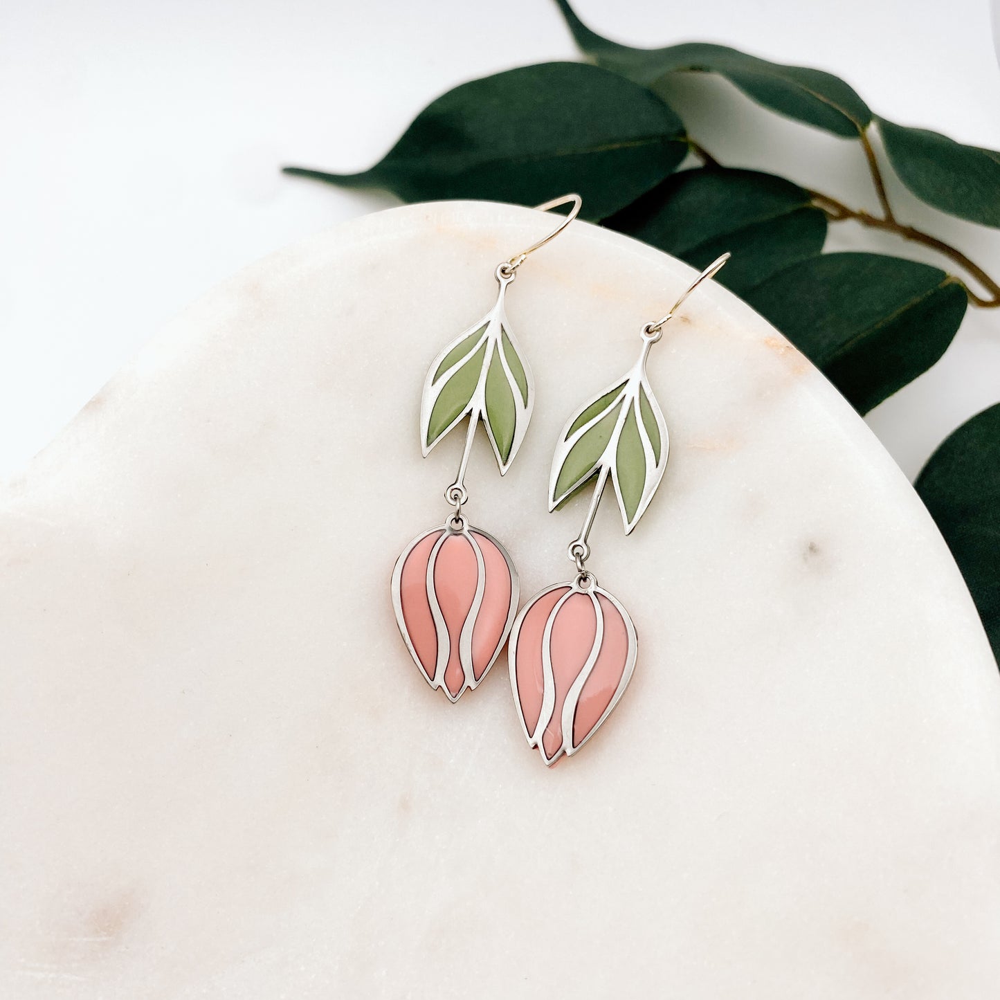 Pink Tulip Earrings