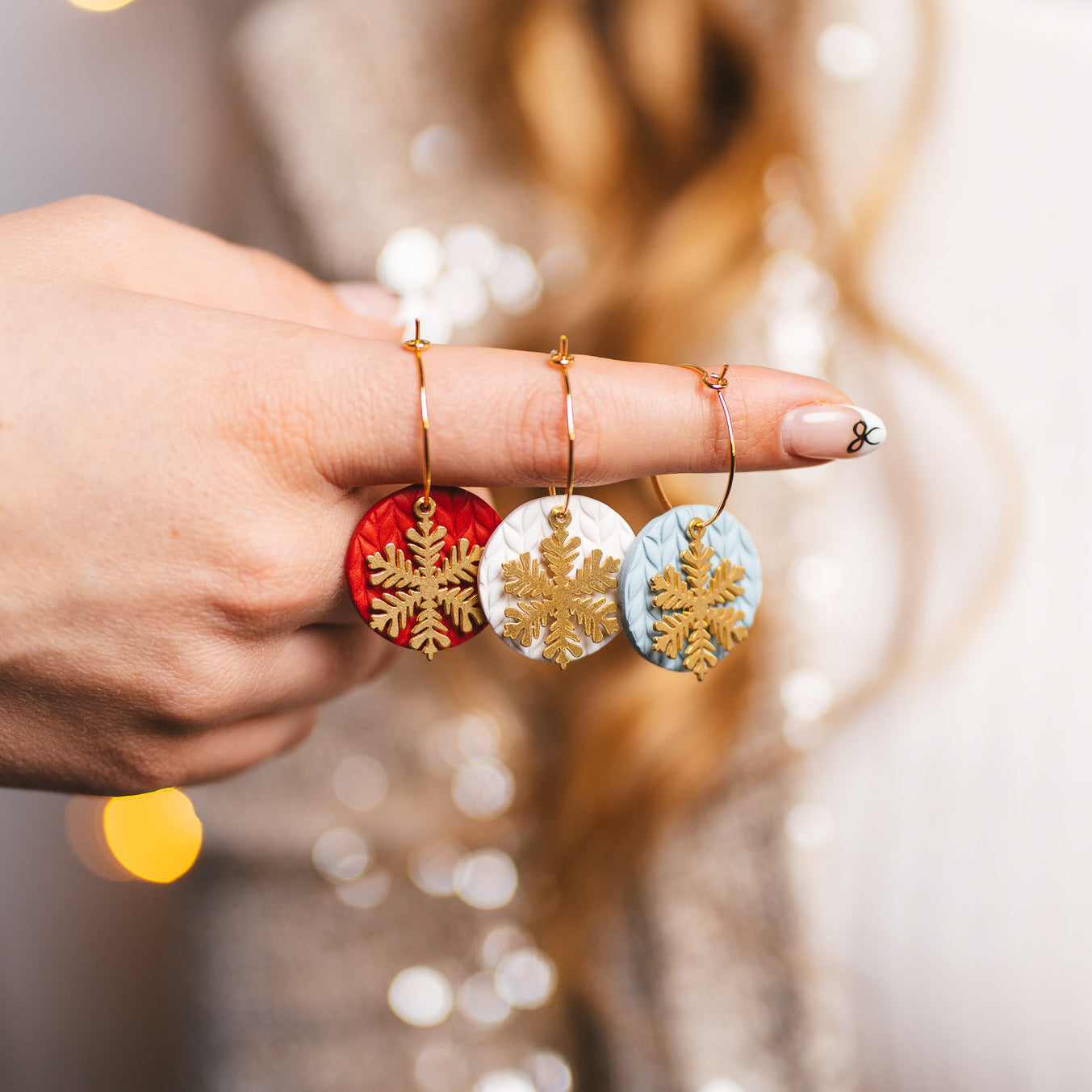 Snowflake Sweater Hoops