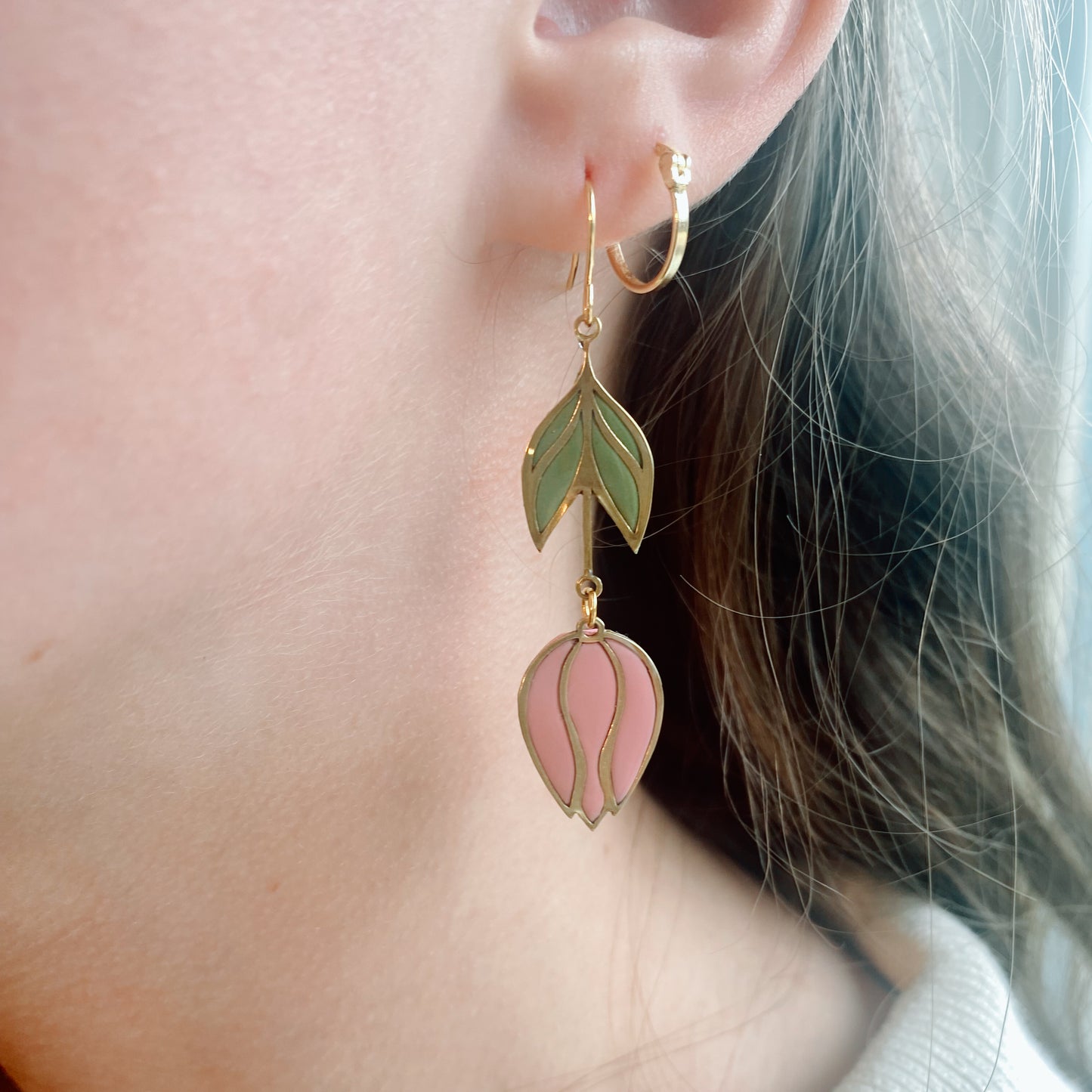 Pink Tulip Earrings