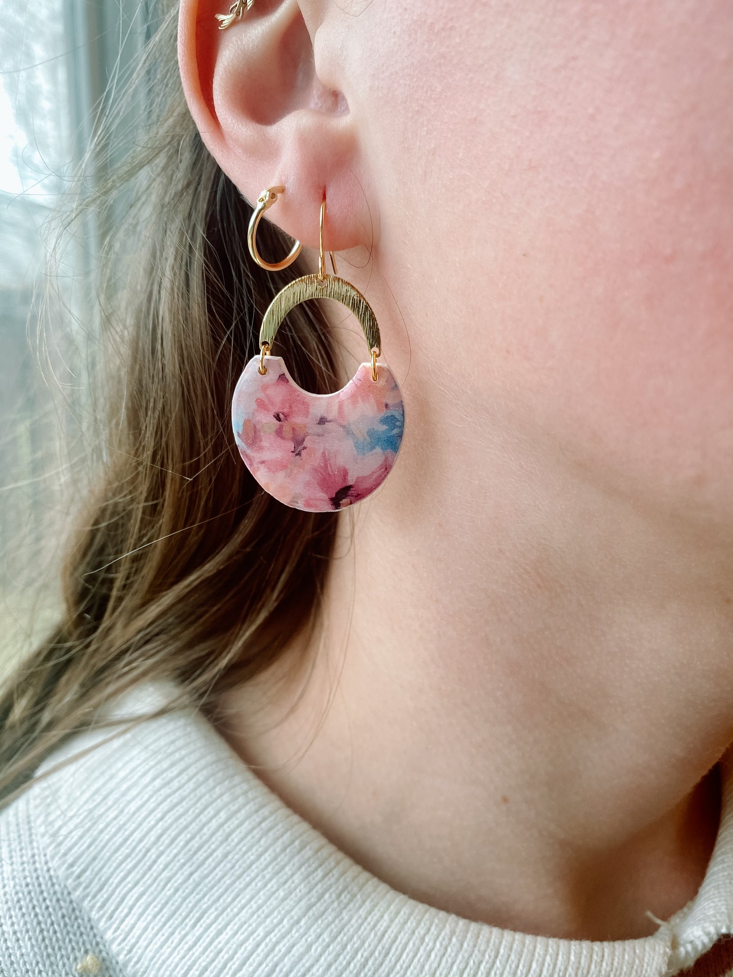 Orange Floral Earrings