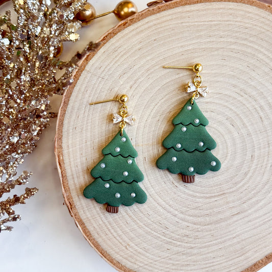 Christmas Trees and Bows Earrings