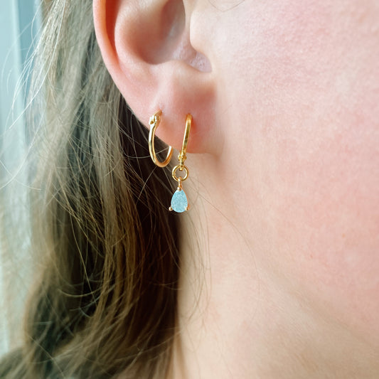 Tiny Purple Teardrop Huggies