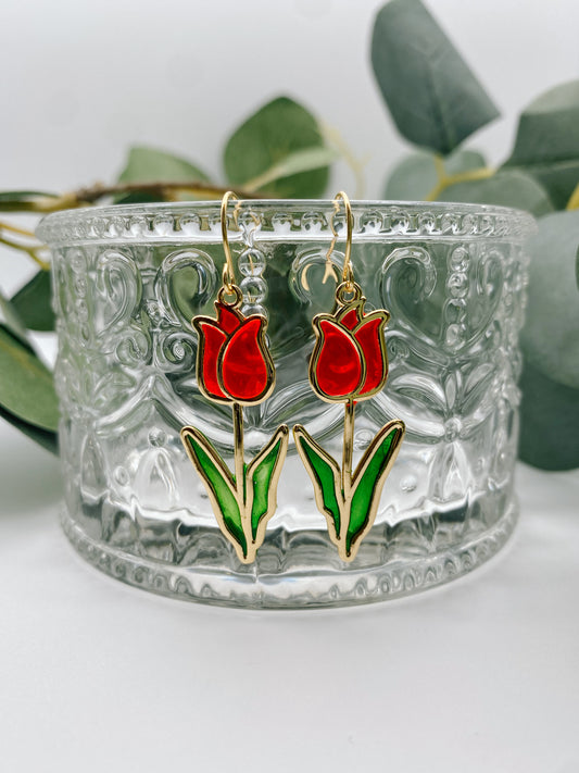 Red Glass Tulips