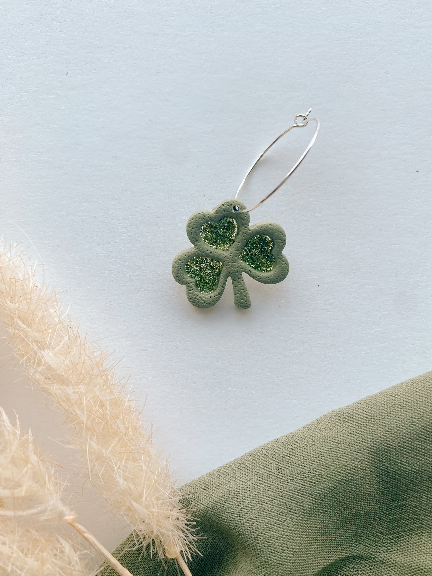 Light Green Glitter Shamrocks