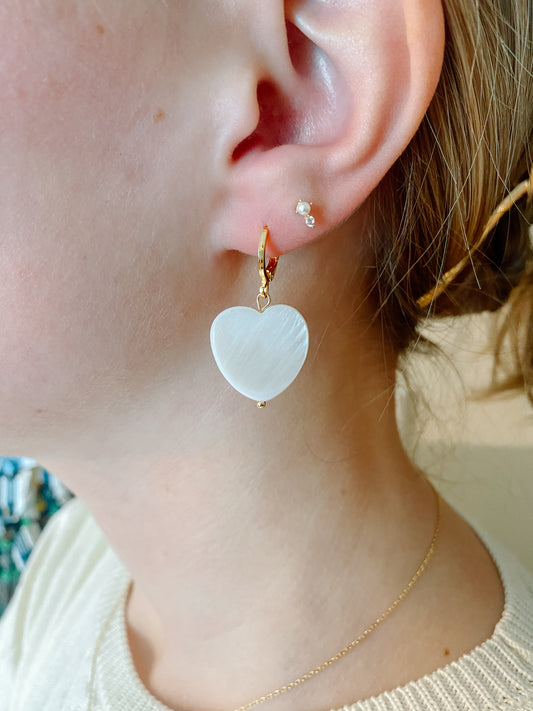 Large White Heart Huggies