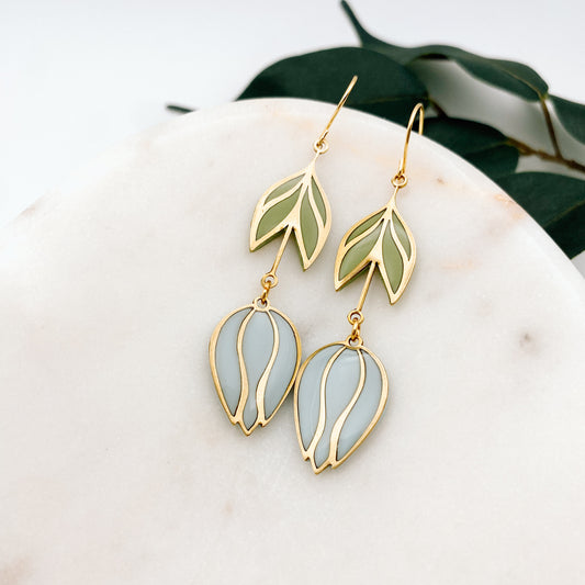 Blue Tulip Earrings