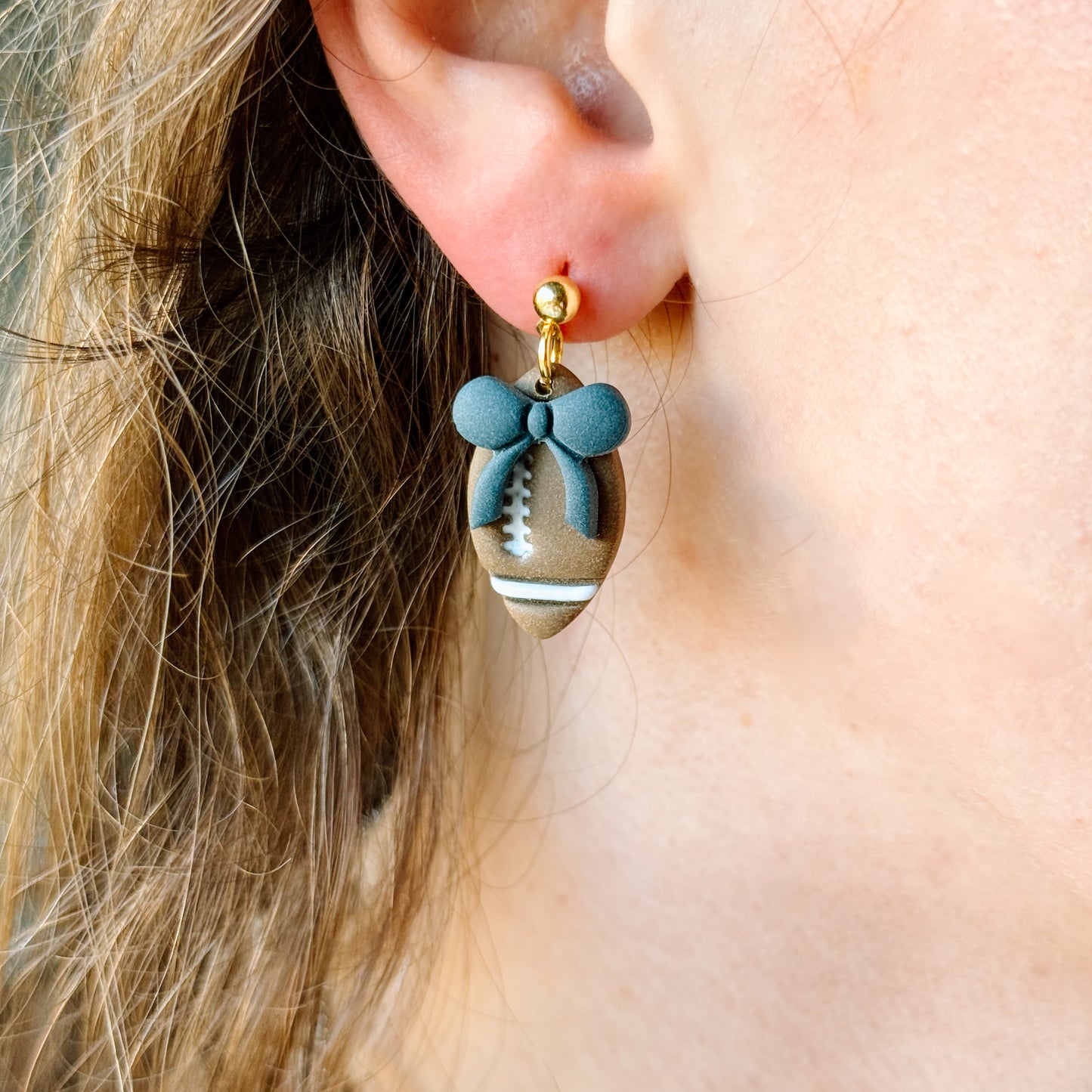 Glacier Wolfpack Football Earrings