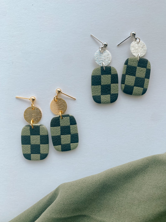 Green Checkered Print