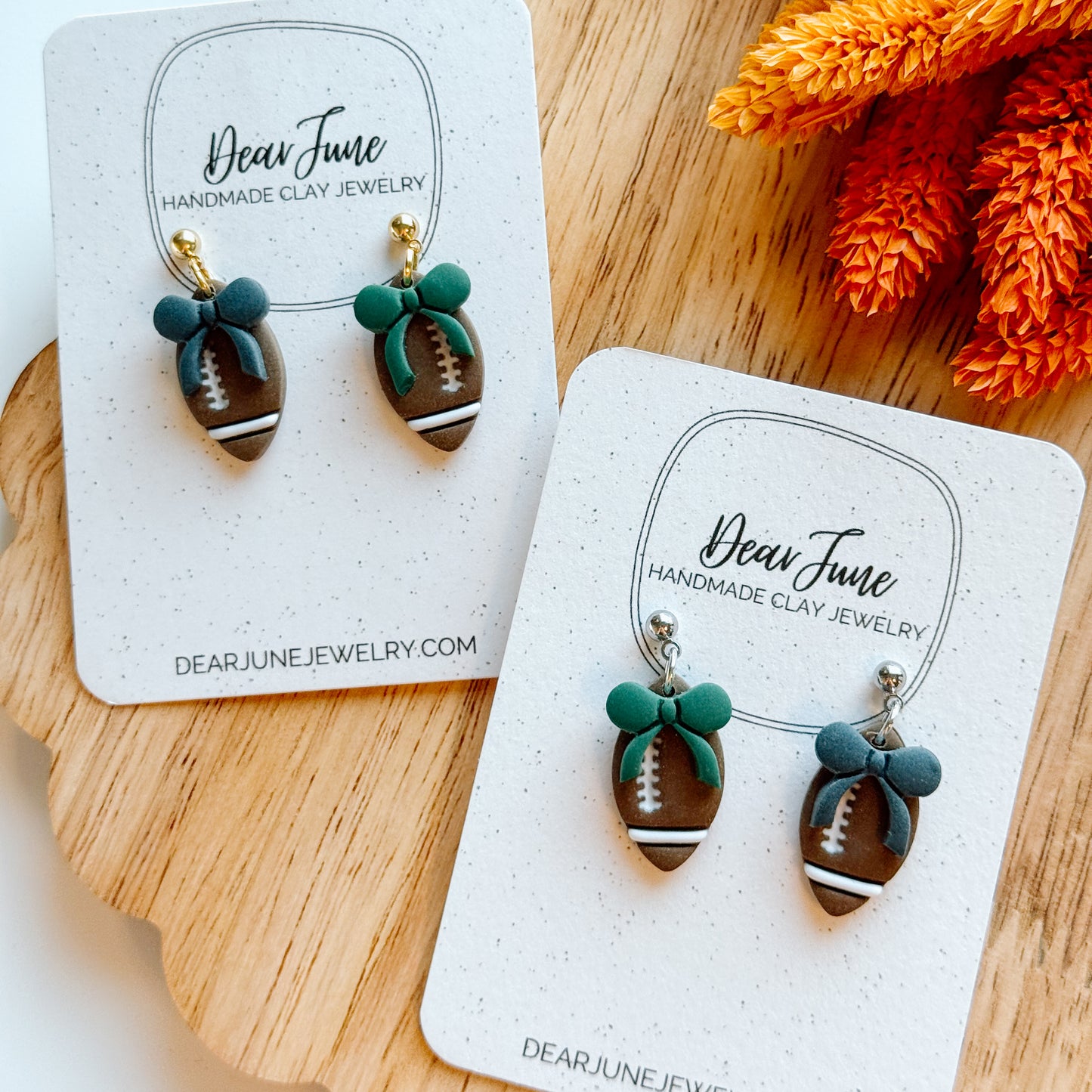 Glacier Wolfpack Football Earrings